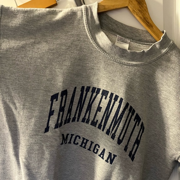 Grey oversized sweatshirt. Size M. Unisex. FRANKENUTH MICHIGAN. - Picture 1 of 5